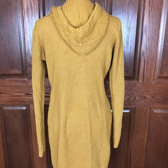 Super Cute! Mustard Yellow Sweater Dress - Picture 3 of 4